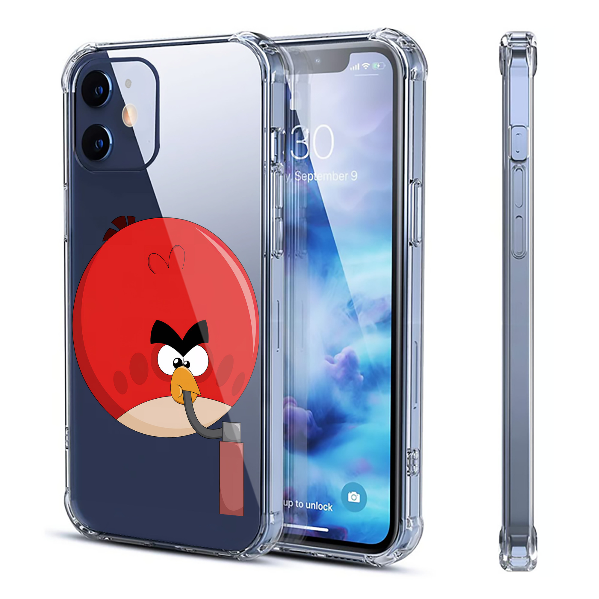 （画像用） Angry Birds アングリーバード 【iPhone 12シリーズ対応】透明スマホケース（クリアソフトケース）